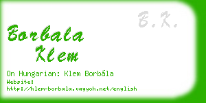 borbala klem business card